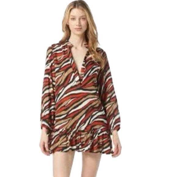 NWT MICHAEL Michael Kors Tunic Cover Up in a tiger print.  Size M - Picture 1 of 9